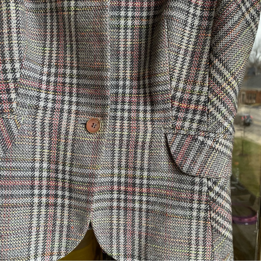 NWOT Ted Baker London Plaid Woven Waistcoat/ Vest w Moustache Pin & Green Lining - Picture 3 of 7